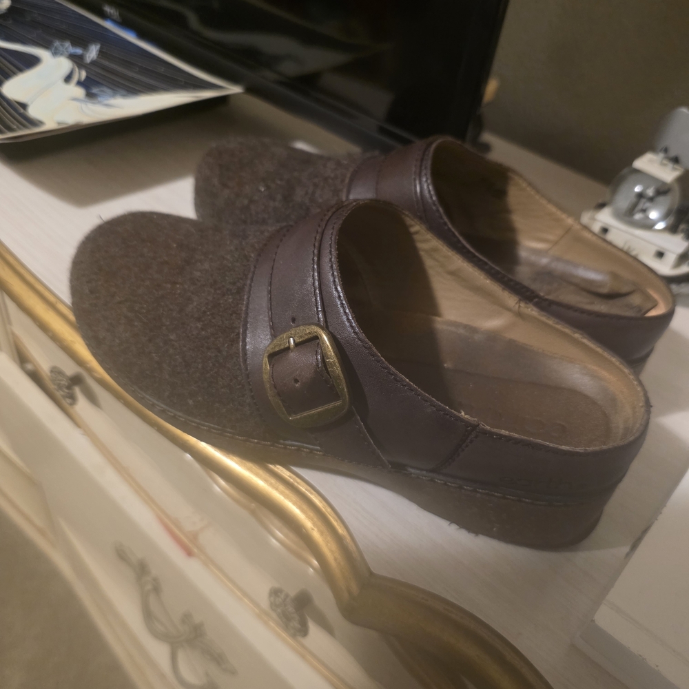 Earth Dark Brown Mules with Buckle